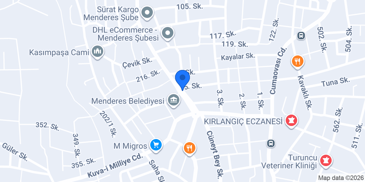 Yapı Kredi - Menderes Şubesi konumu
