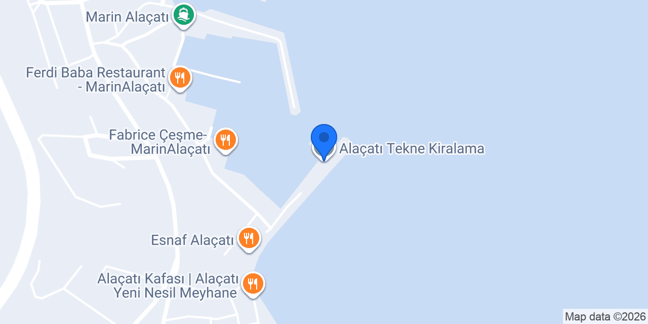 Alaçatı Tekne Kiralama konumu