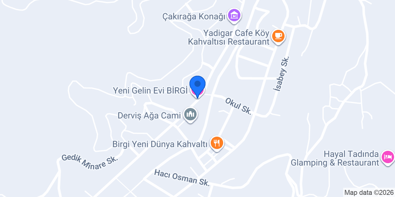 Yeni Gelin Evi BİRGİ konumu