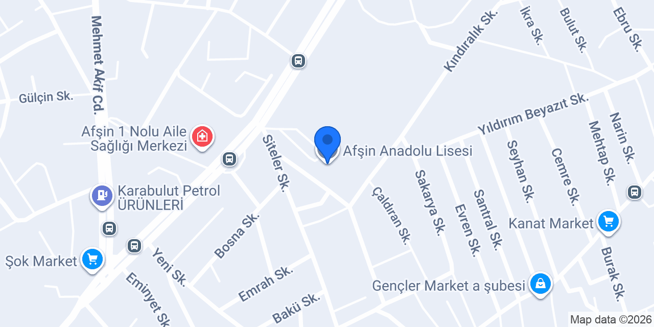 Afşin Anadolu Lisesi konumu
