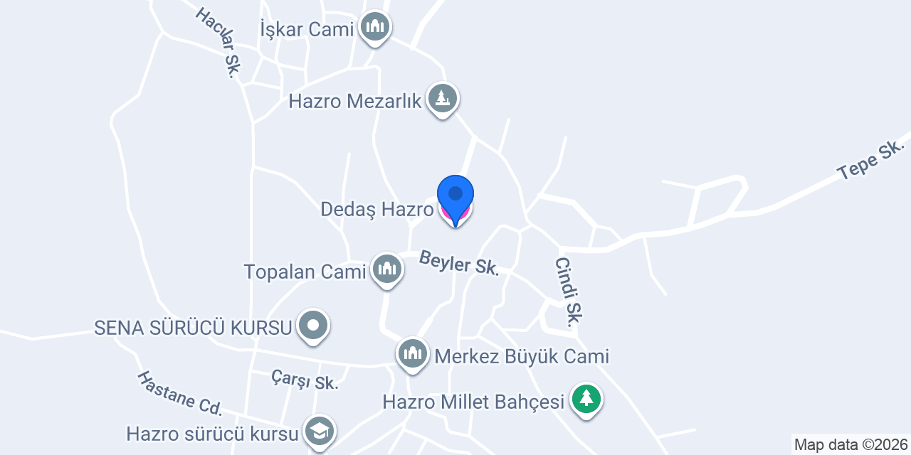 Dedaş Hazro konumu