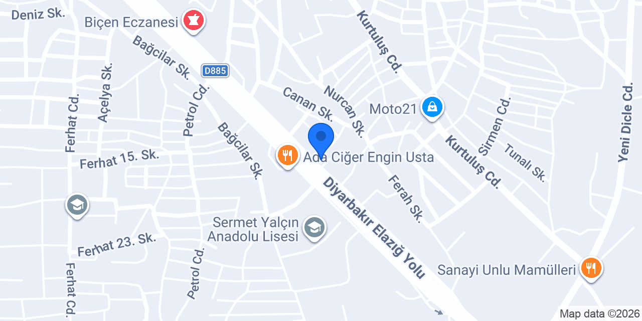 Elmaslar Oto Lastik konumu
