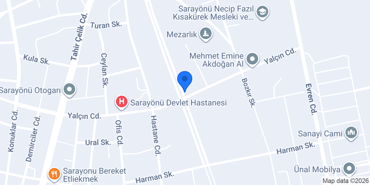 Saray oto yıkama konumu