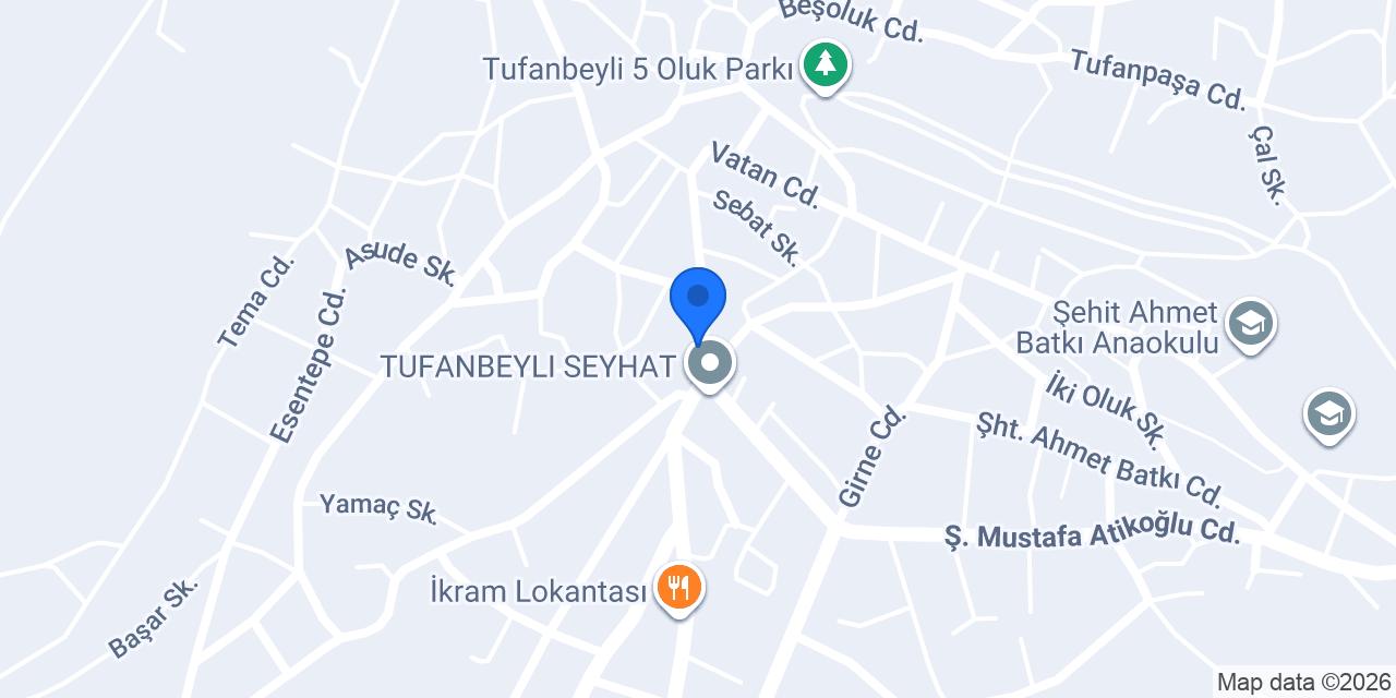 Üstündağ Ekmek Fırını konumu