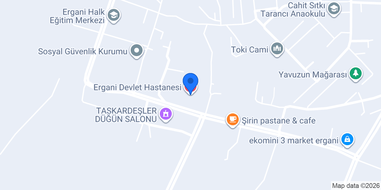 Ergani Devlet Hastanesi konumu
