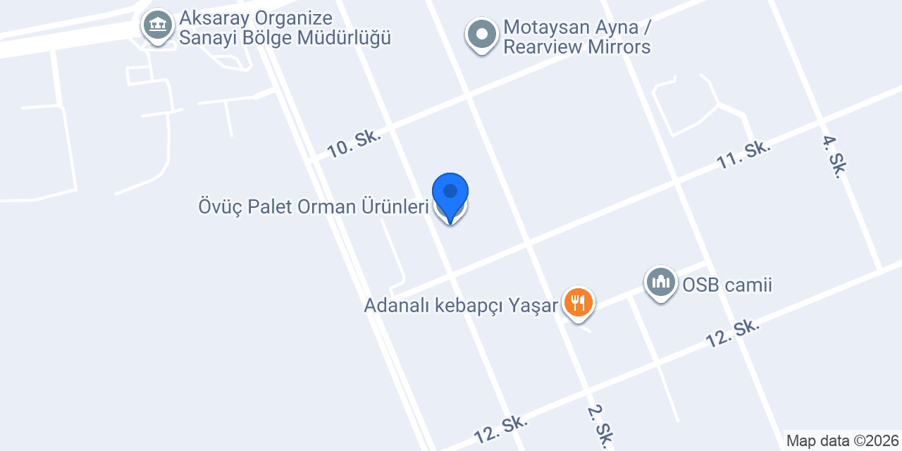 Övüç Palet Orman Ürünleri konumu