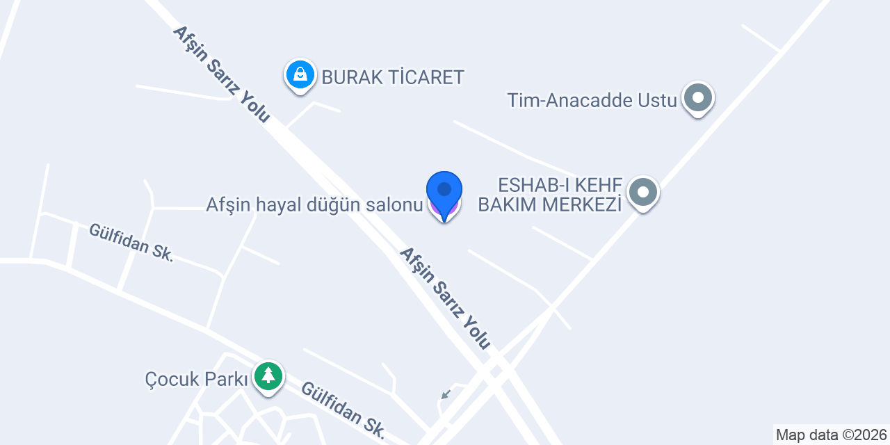 Afşin hayal düğün salonu konumu