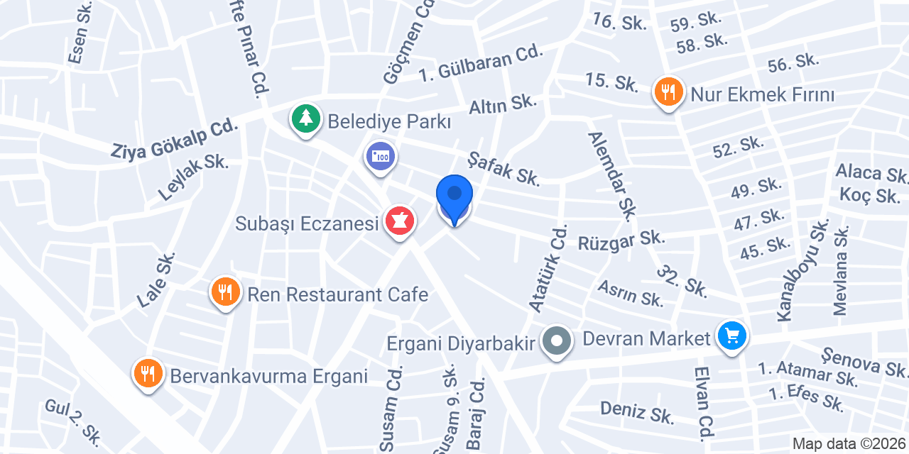 Halkbank Ergani Şubesi konumu