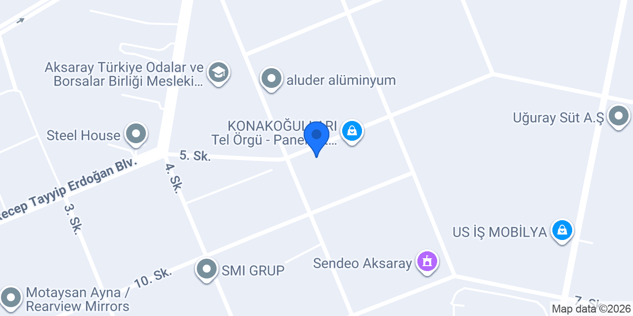 Aksaray Elektrostatik Toz Boya konumu