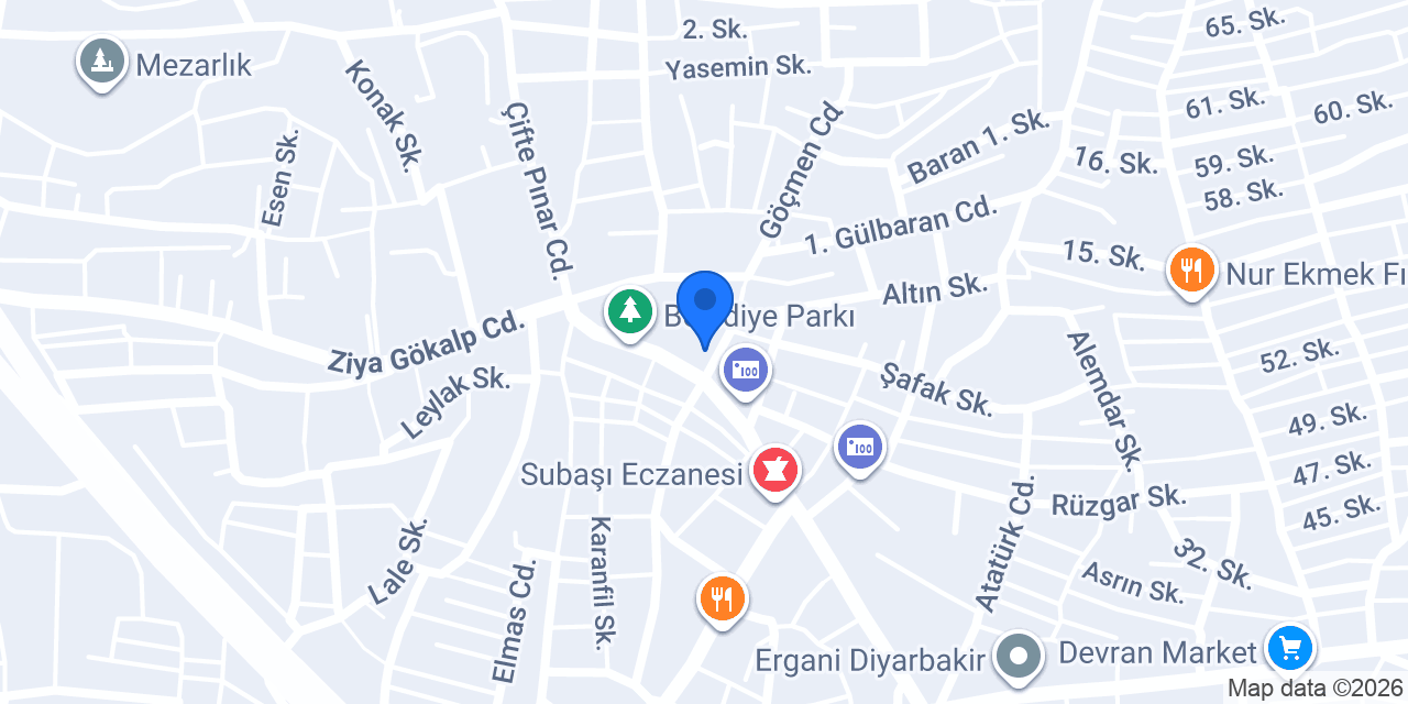 Ergani İlçe Halk Kütüphanesi konumu