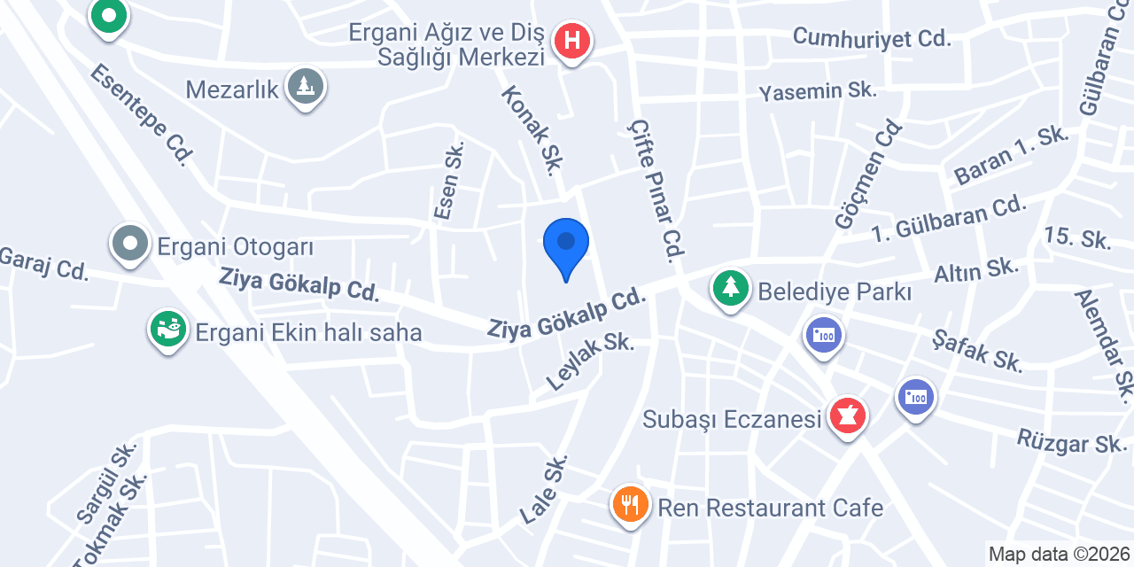 Ergani Kaymakamlığı konumu