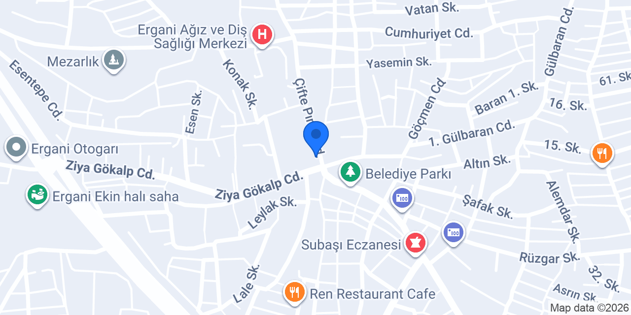 Ergani Eczanesi konumu