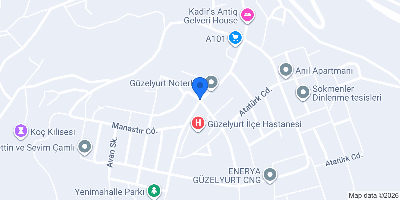 Güzelyurt İlçe Nüfus Müdürlüğü konumu