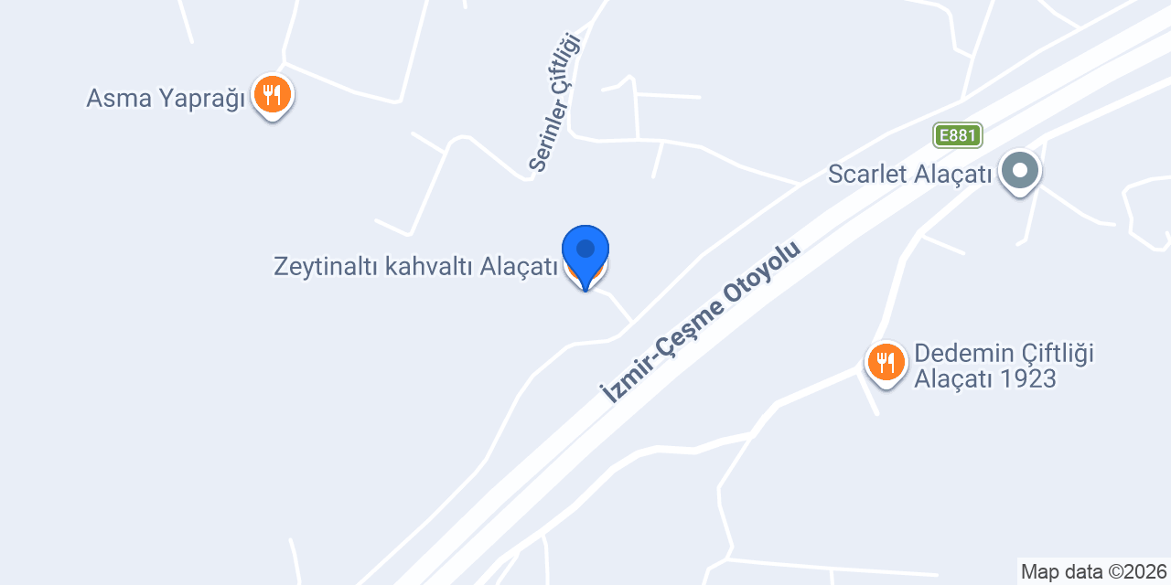 Zeytinaltı kahvaltı Alaçatı konumu