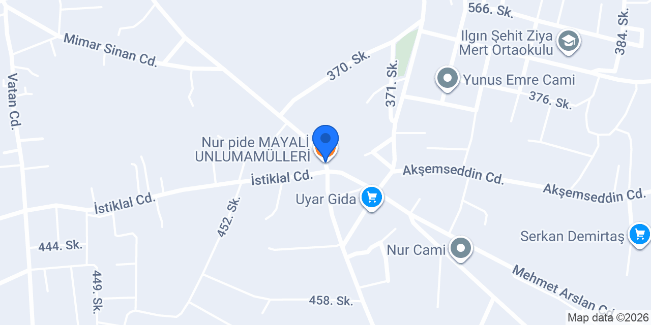 Nur pide MAYALİ UNLUMAMÜLLERİ konumu