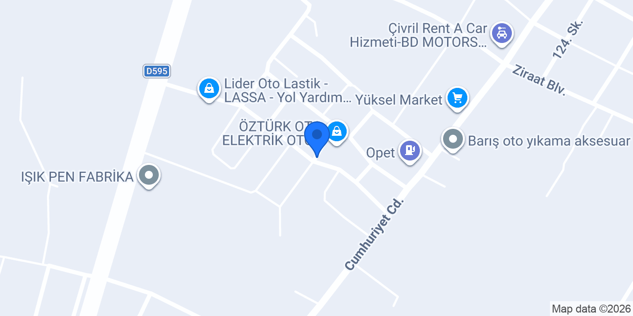 Evci Oto Servis konumu
