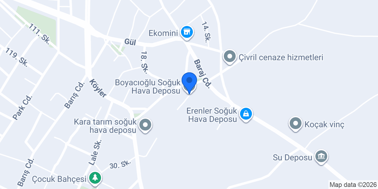 Boyacıoğlu Soğuk Hava Deposu konumu