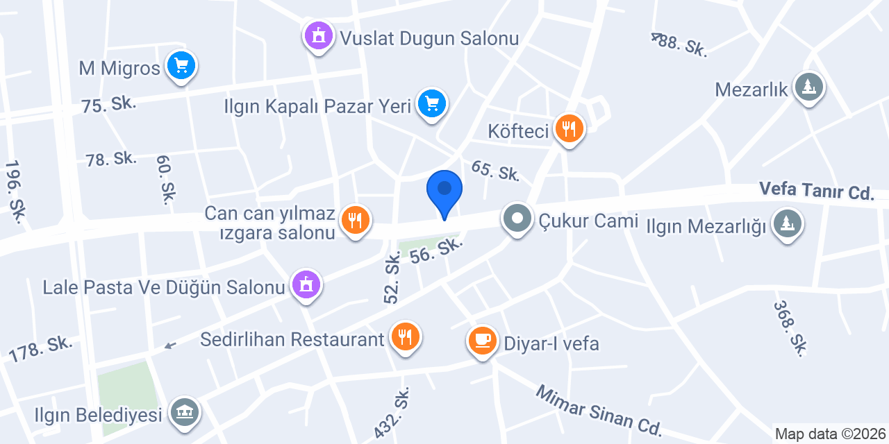 ılgın arzum kasap market konumu