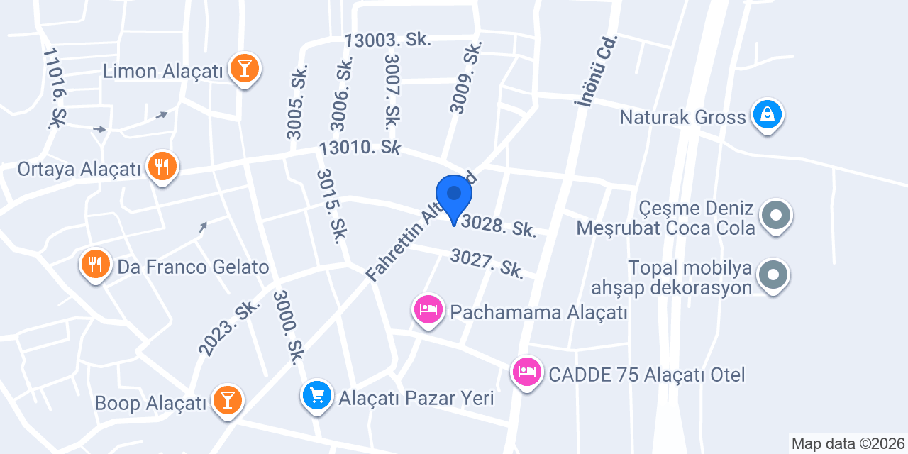 YuGa Alaçatı Otel konumu