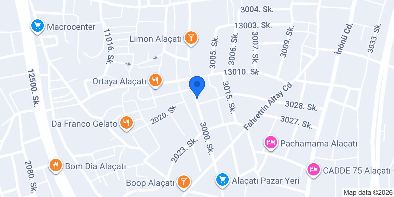 The Barra Alaçatı konumu
