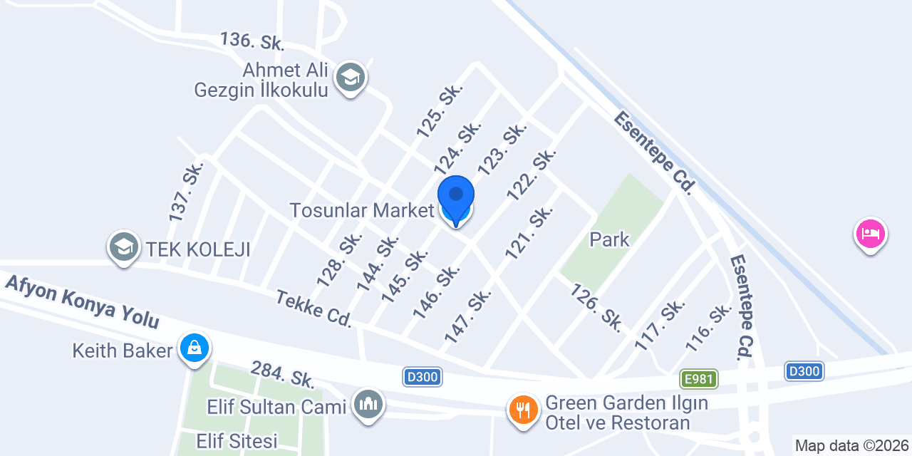 Tosunlar Market konumu