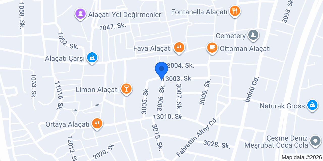Vom Hotel Alaçatı konumu