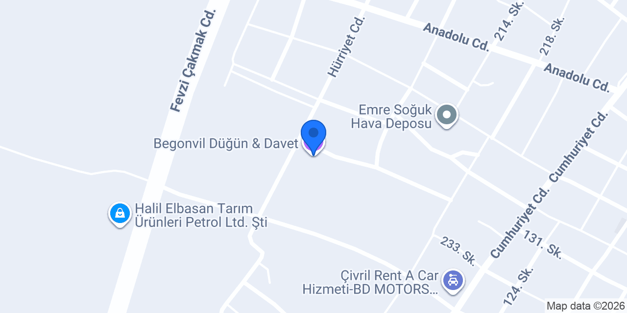 Begonvil Düğün & Davet konumu