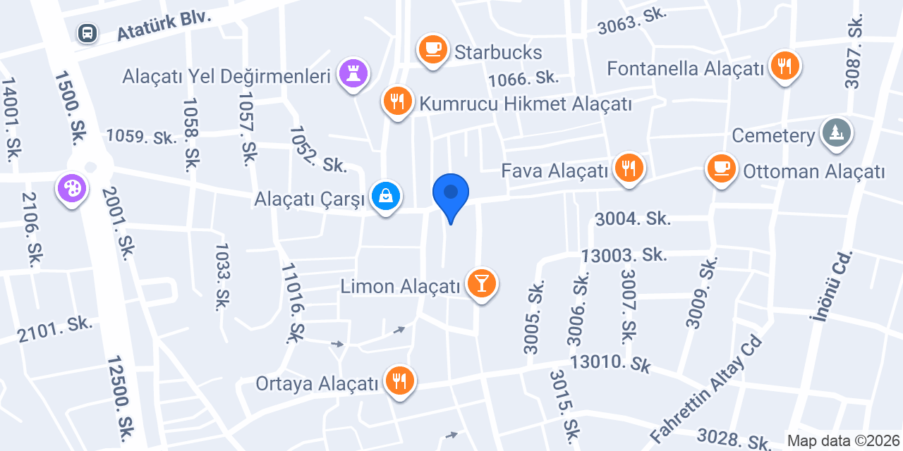 Hızlı Burger - Alaçatı konumu
