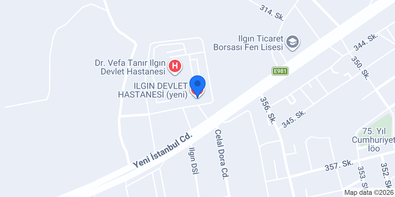 ILGIN DEVLET HASTANESİ (yeni) konumu