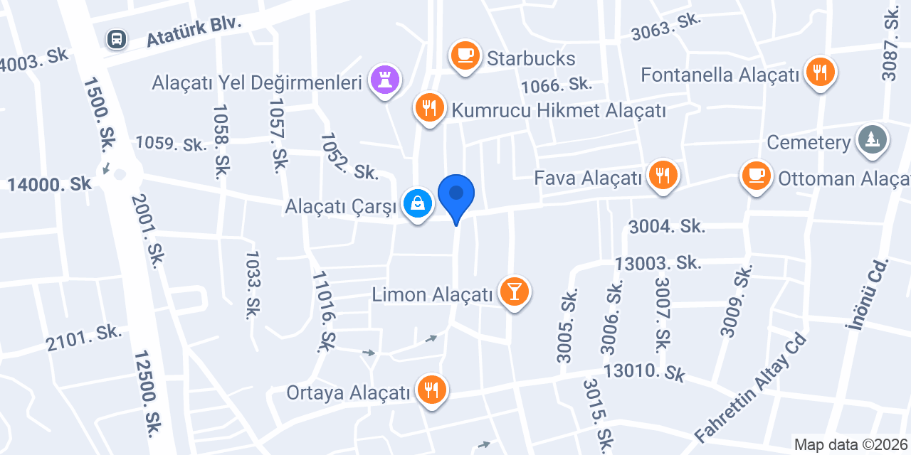 Moy Coffee Bakery Alaçatı konumu