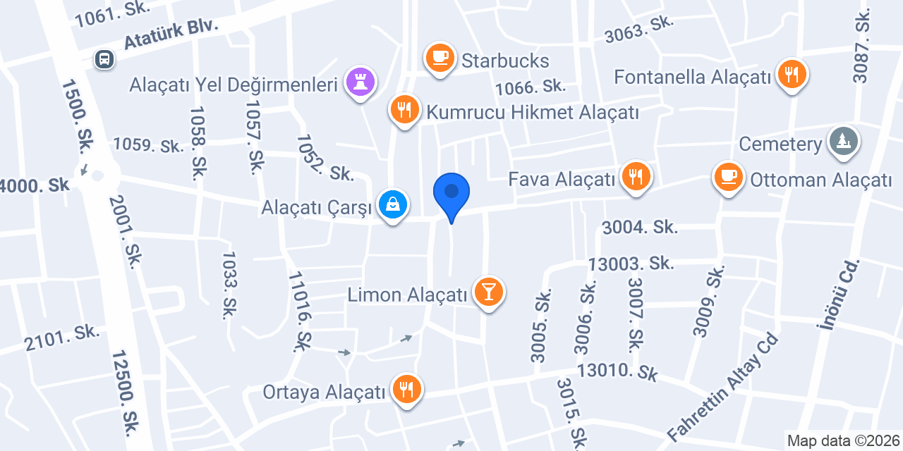 Burnger Alaçatı konumu