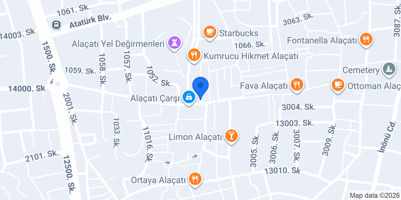 Alaçatı Otelleri konumu