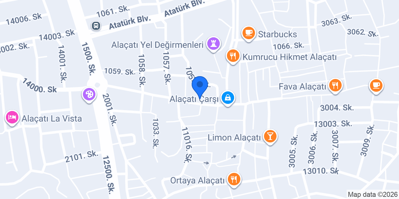 Alaçatı Krem Hotel konumu