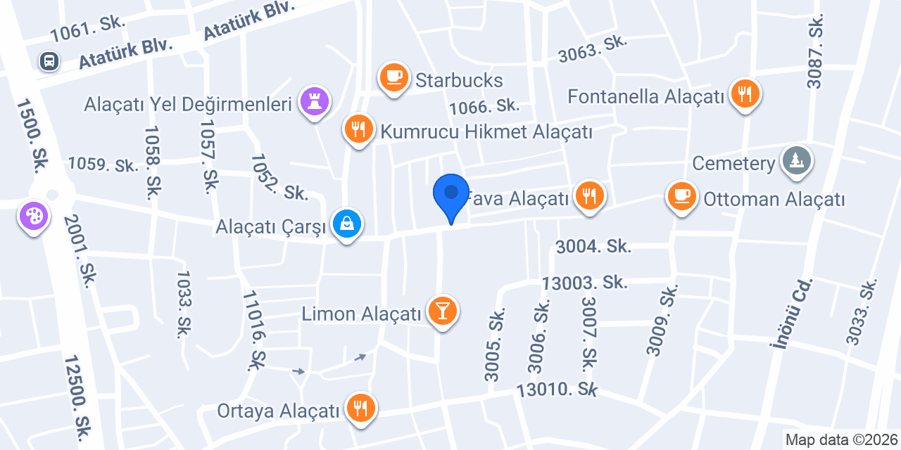 Alaçatı Cadde Otel konumu