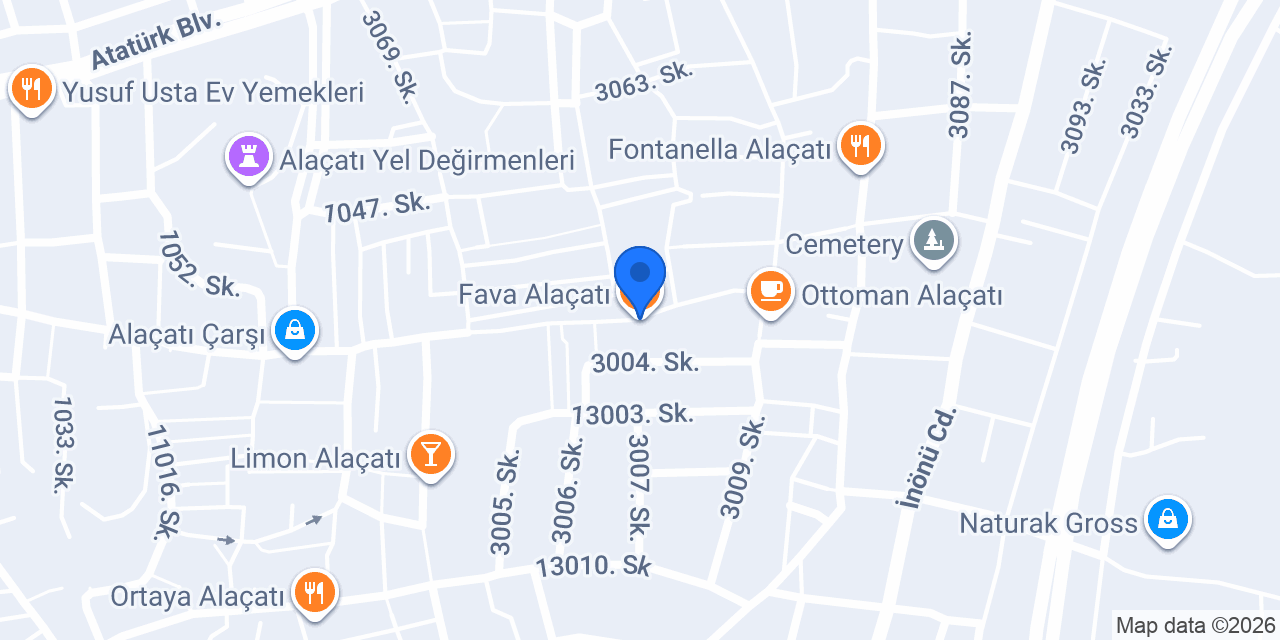 Fava Alaçatı konumu
