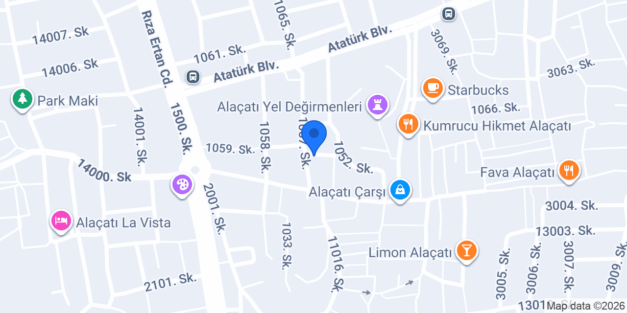 Alaçatı Değirmen Otel konumu