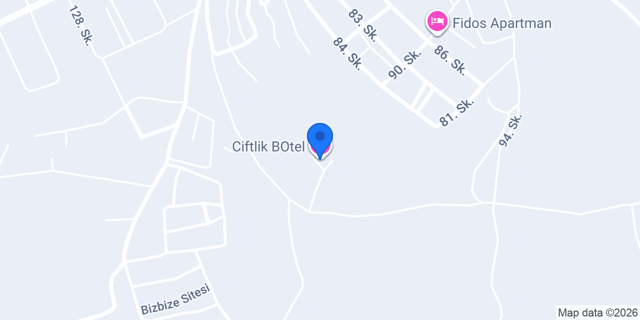Ciftlik BOtel konumu