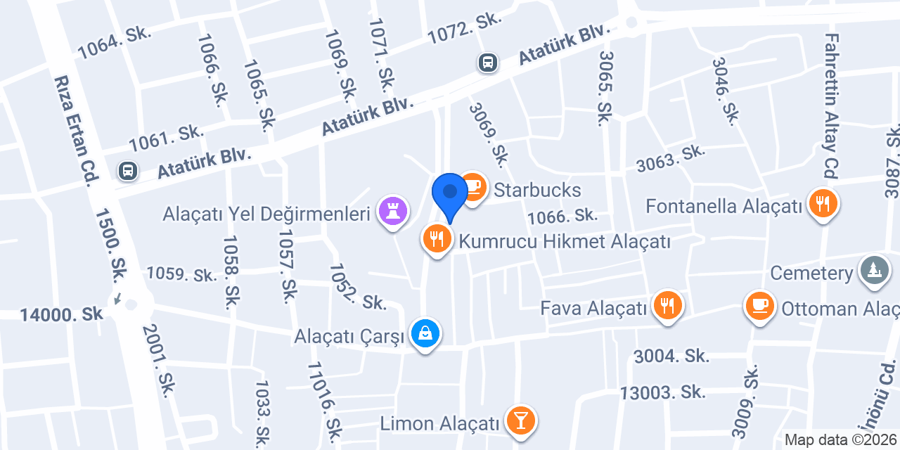 Beyoğlu Cafe Alaçatı konumu