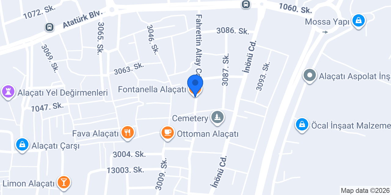 Fontanella Alaçatı konumu