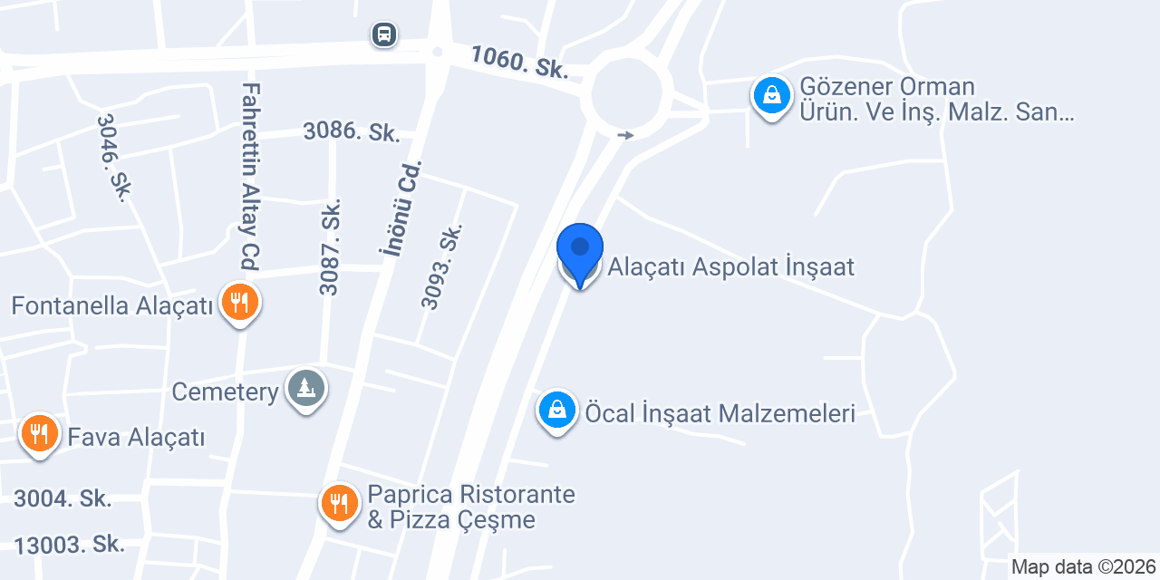 Alaçatı Aspolat İnşaat konumu