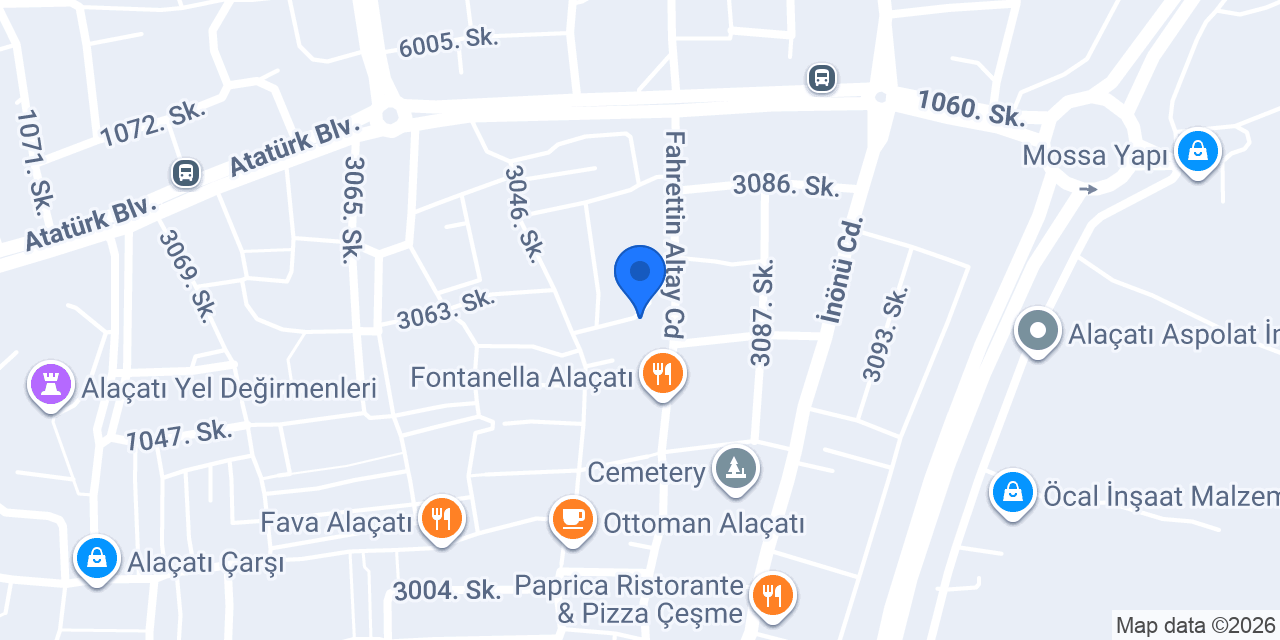 Zena Hotel Alaçatı konumu