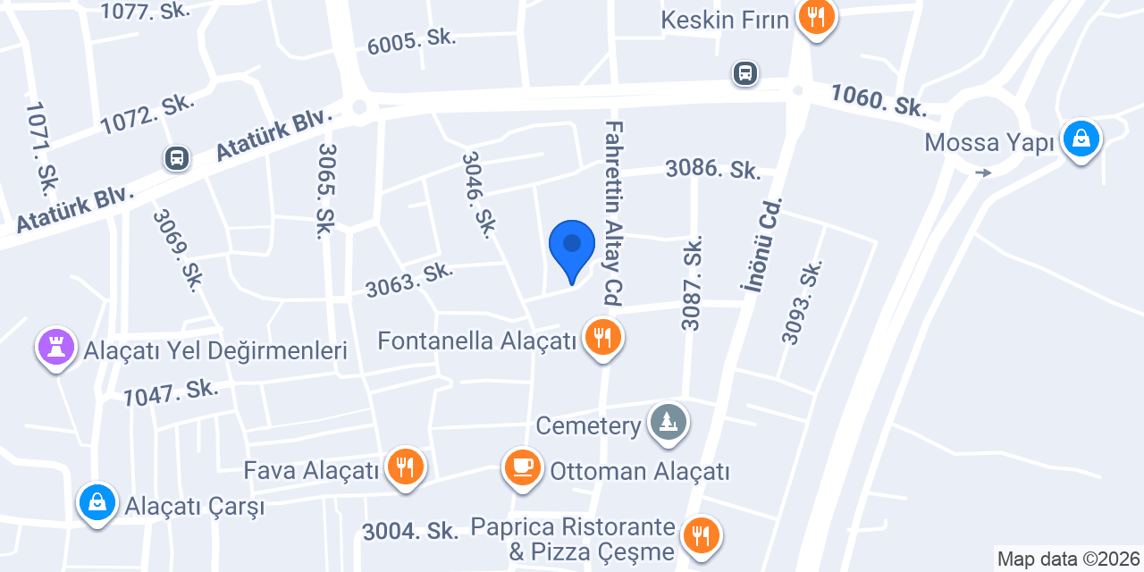 Paye Alaçatı Butik Otel konumu