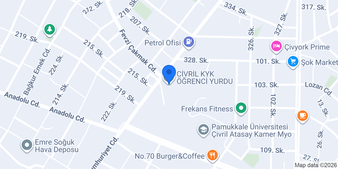 ÇİVRİL KYK ÖĞRENCİ YURDU konumu