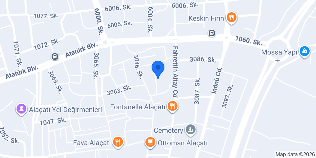 Mavi Konak Alaçatı konumu
