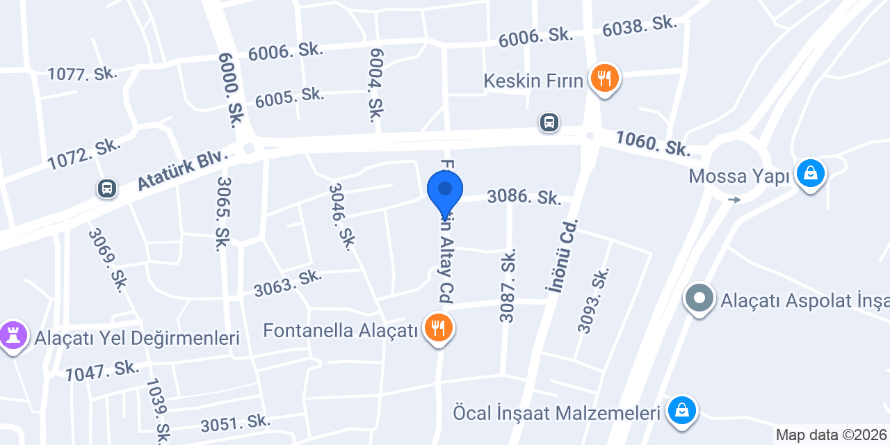 Alaçatı Mor Salkım Konağı konumu