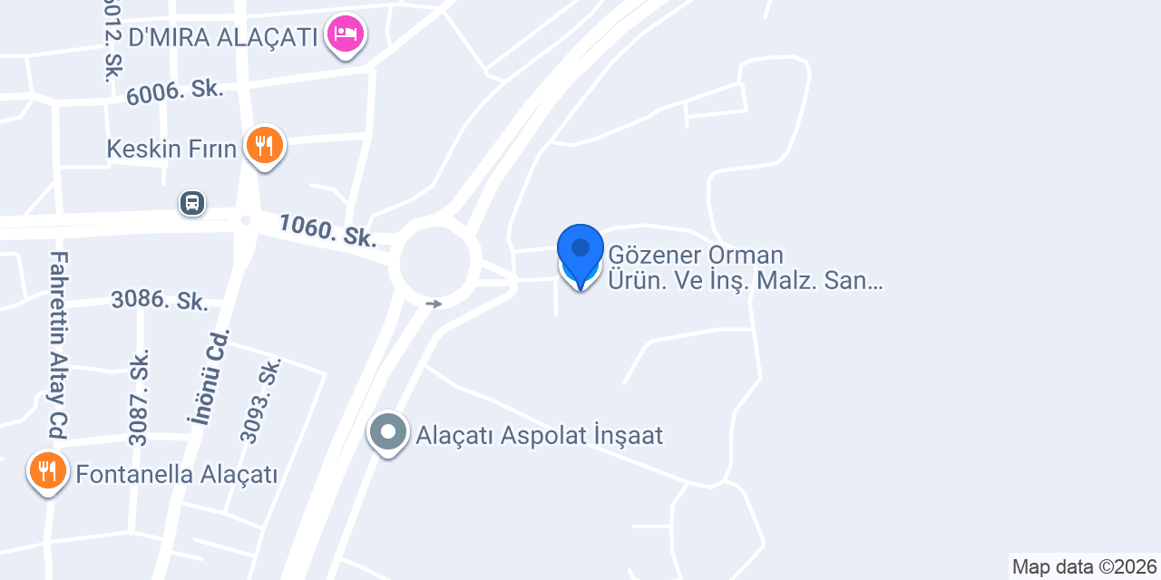 Gözener Orman Ürün. Ve İnş. Malz. San. Tic. Ltd. Şti. konumu