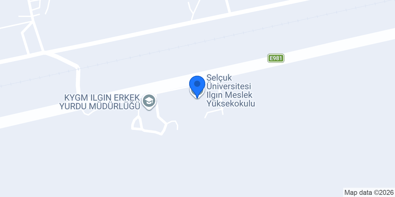 Selçuk Üniversitesi Ilgın Meslek Yüksekokulu konumu