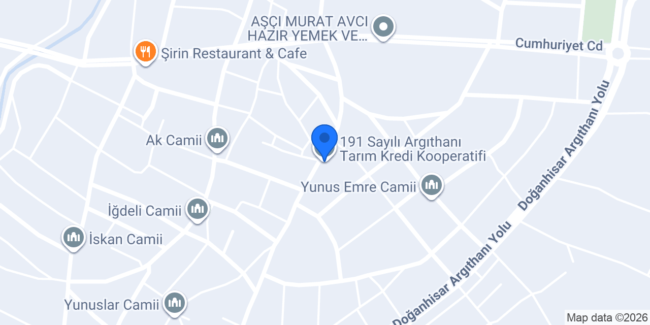 191 Sayılı Argıthanı Tarım Kredi Kooperatifi konumu