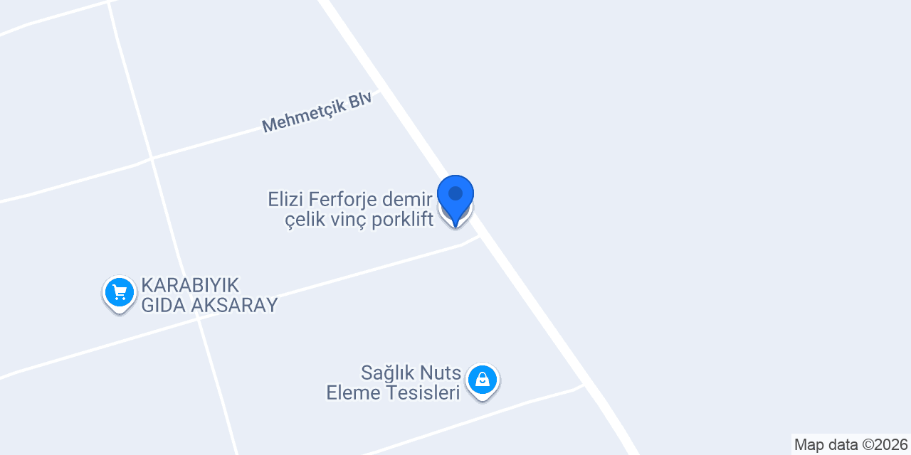 Elizi Ferforje demir çelik vinç porklift konumu