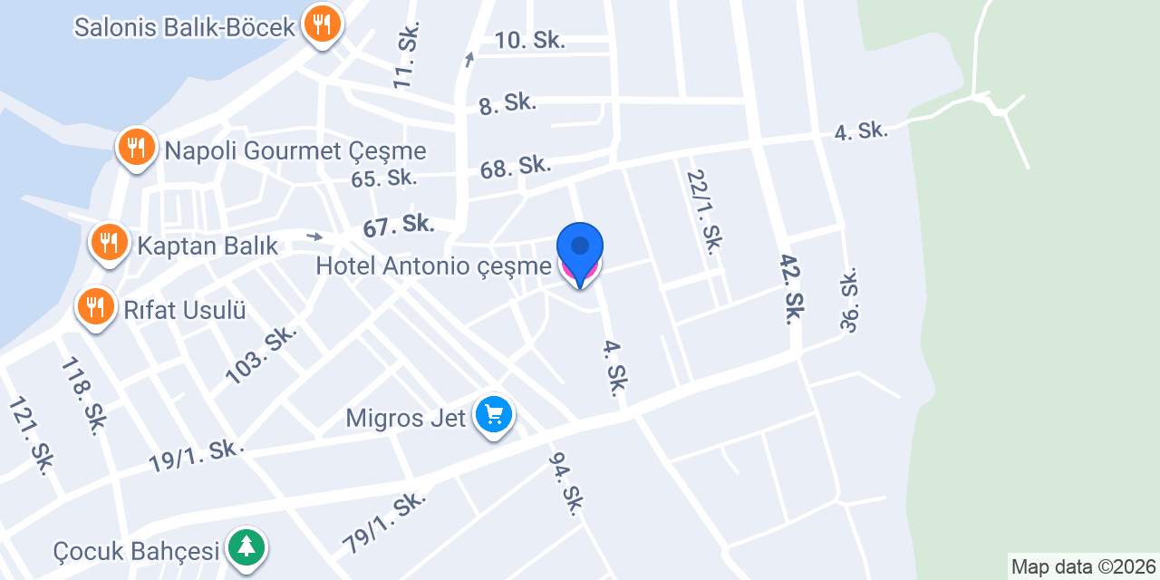 Hotel Antonio çeşme konumu
